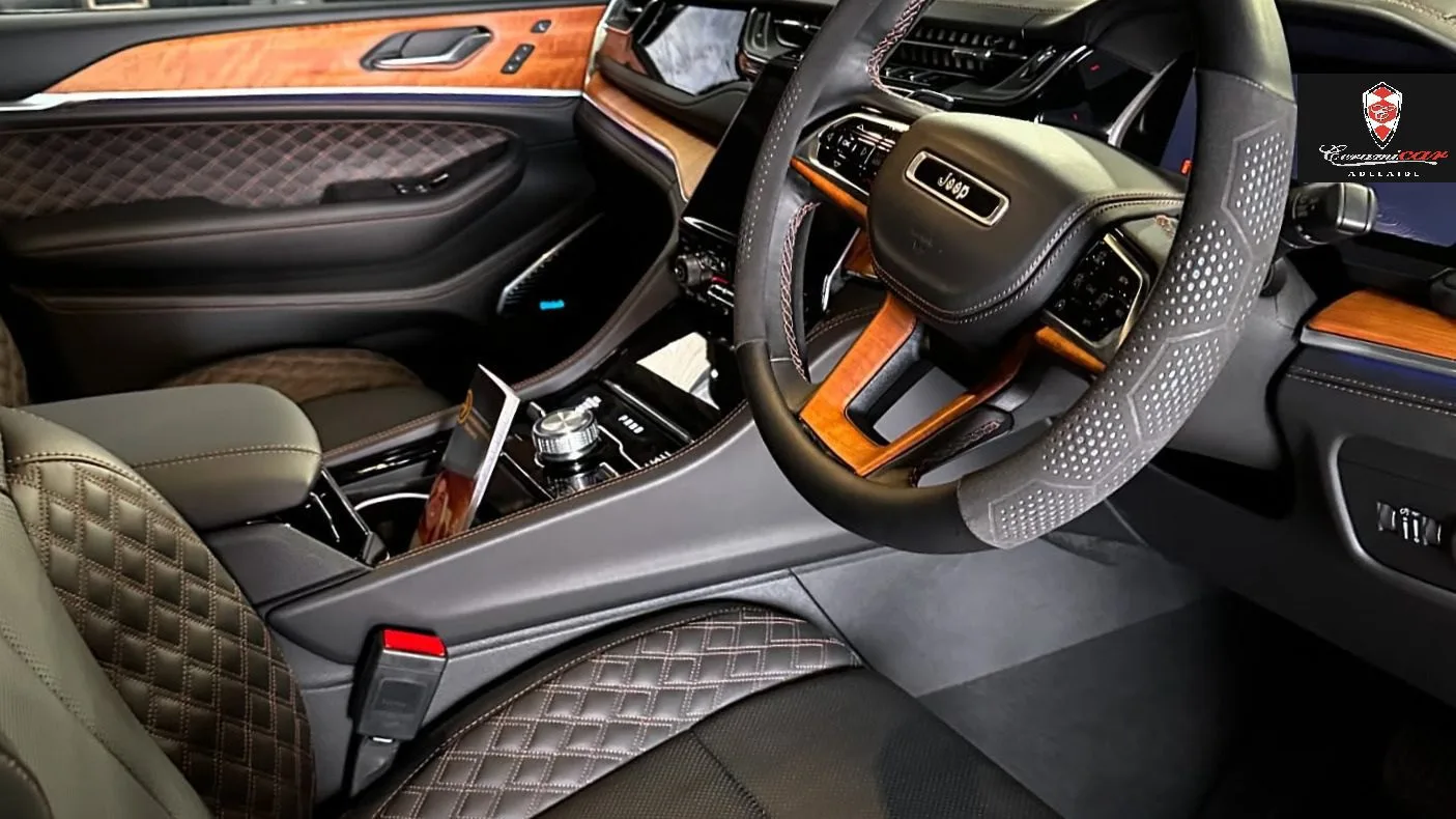BMW M cabin with orange leather trim treated with Wurtzite T150 interior protection in Adelaide